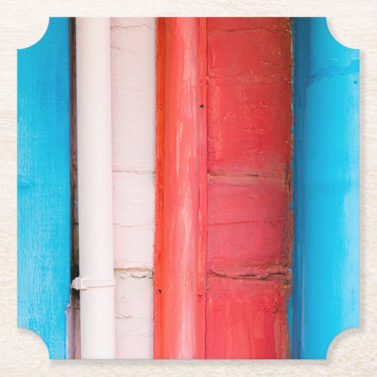 Caraïbische kleuren - abstract kartonnen onderzetters (Voorkant)