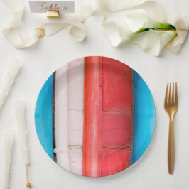 Caraïbische kleuren - abstract papieren bordje