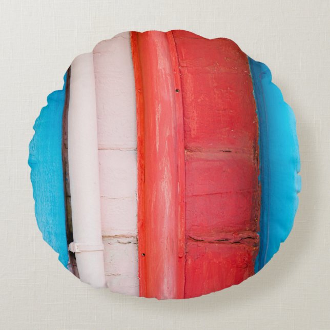 Caraïbische kleuren - abstract rond kussen (Voorkant)