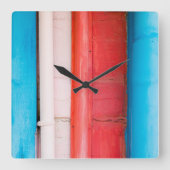 Caraïbische kleuren - abstract vierkante klok (Voorkant)