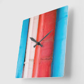 Caraïbische kleuren - abstract vierkante klok (Hoek)
