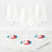 Caraïbische kleuren - abstract wijnglaslabel (Set)