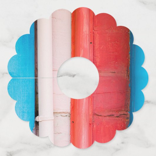 Caraïbische kleuren - abstract wijnglaslabel (Achterkant)