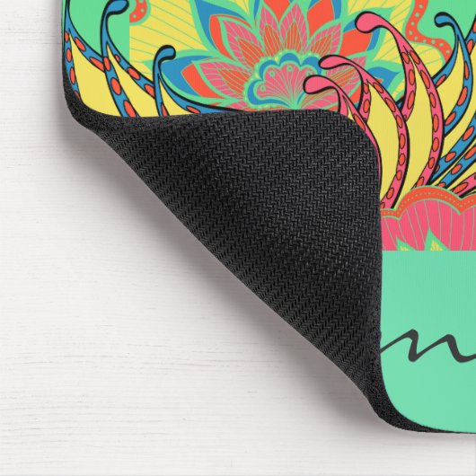 Caraïbische kleuren Boho Bloemen gepersonaliseerd Muismat (Hoek)