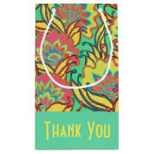 Caraïbische kleuren Boho Floral Pattern Klein Cadeauzakje (Achterkant)