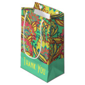 Caraïbische kleuren Boho Floral Pattern Klein Cadeauzakje (Voorkant Gekanteld)