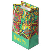 Caraïbische kleuren Boho Floral Pattern Klein Cadeauzakje (Achterkant Gekanteld)