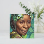 Caraïbische koningin, zwart, portret, platte groet (Staand voorkant)