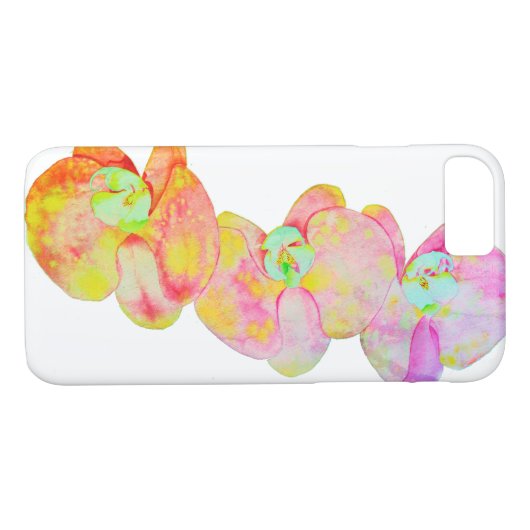 Caraïbische orchideeën, tropische waterverf bloeme Case-Mate iPhone case (Achterkant (Horizontaal))