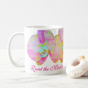 Caraïbische orchideeën, tropische waterverf bloeme koffiemok