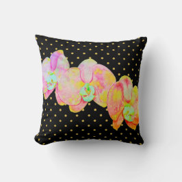 Caraïbische orchideeën, tropische waterverf bloeme kussen