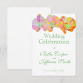 Caraïbische orchideeën, tropische waterverf bloeme save the date (Voorkant / Achterkant)