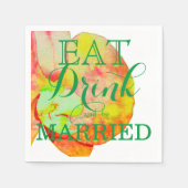 Caraïbische orchideeën, tropische waterverf bloeme servetten (Voorkant)