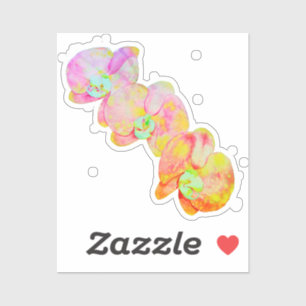 Caraïbische orchideeën, tropische waterverf bloeme sticker