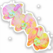 Caraïbische orchideeën, tropische waterverf bloeme sticker (Voorkant)