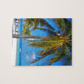 Caraïbische palmboom legpuzzel (Horizontaal)