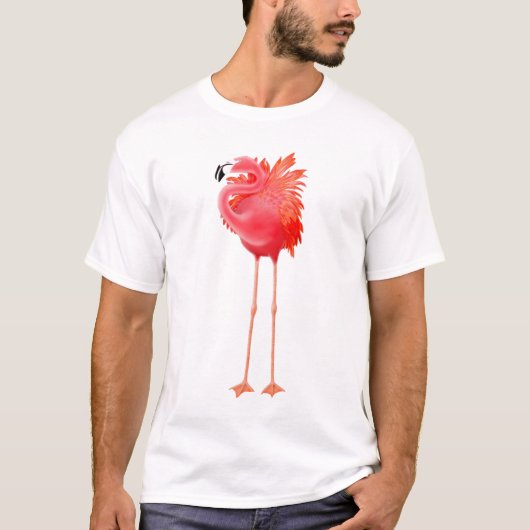 Caraïbische roze flamingo T-Shirt (Voorkant)