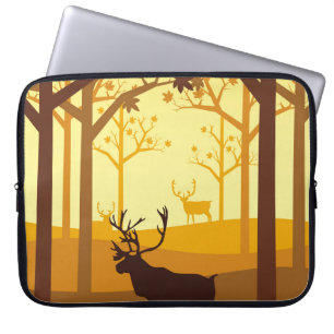 Caraïbische silhouet in het bos op het zee van de laptop sleeve