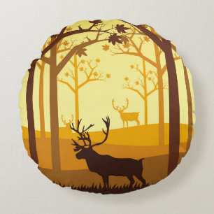 Caraïbische silhouet in het bos op het zee van de rond kussen
