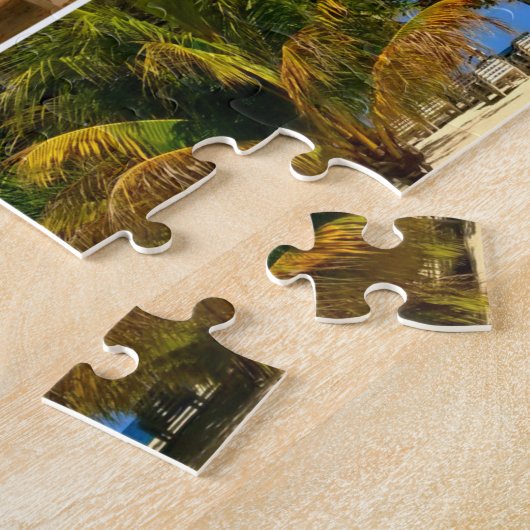 Caraïbische strandcollage legpuzzel (Zijkant)