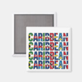 Caraïbische Vlaggen Magneet (Voorkant / Achterkant)