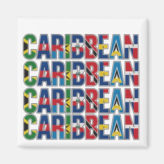Caraïbische Vlaggen Magneet (Voorkant)