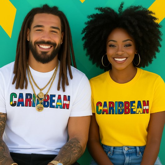 Caraïbische vlaggen t-shirt