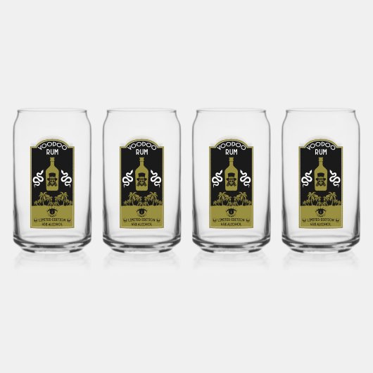Caraïbische Voodoo Rum Blikvorm Glas (Voorkant)