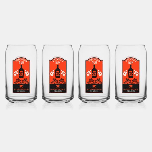 Caraïbische Voodoo Rum Blikvorm Glas (Voorkant)