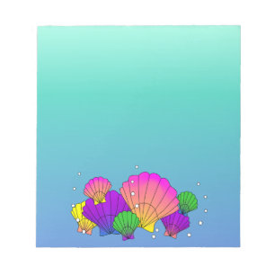 Caraïbische zeeschelpen met bubbels notitieblok