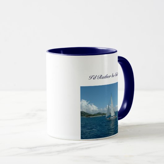 Caraïbische zeilboot, ik zou liever varen. mok (Voorkant rechts)