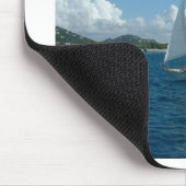 Caraïbische zeilboot, ik zou liever varen. muismat (Hoek)