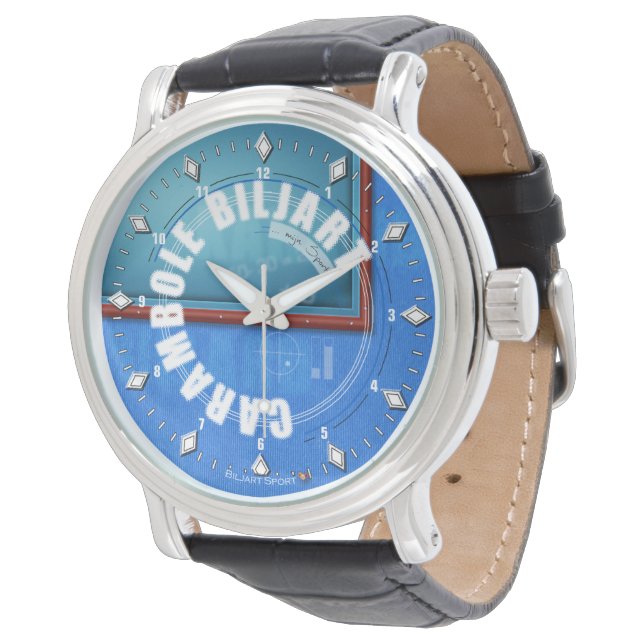 Carambole Biljart Horloge van het Leer (Gekanteld)