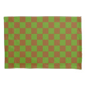 Caramel appel geruit bord patroon kussensloop (Voorkant-Links)