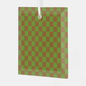 Caramel appel geruit bordpatroon glas ornament (Voorkant links)
