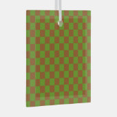 Caramel appel geruit bordpatroon glas ornament (Voorkant Rechts)