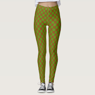 Caramel appel geruit bordpatroon leggings