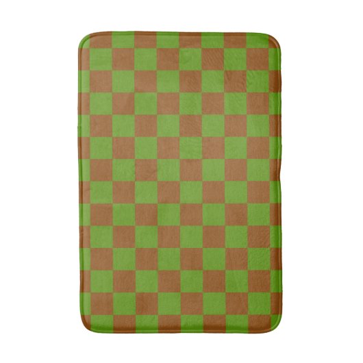 Caramel apple checkered board pattern badmat (Voorkant Verticaal)