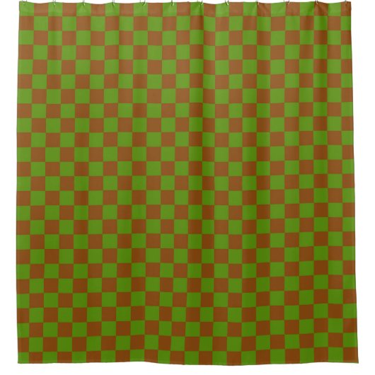 Caramel apple checkered board pattern douchegordijn (Voorkant)