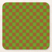 Caramel apple checkered board pattern kartonnen onderzetters (Voorkant)
