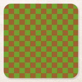 Caramel apple checkered board pattern kartonnen onderzetters