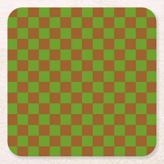 Caramel apple checkered board pattern kartonnen onderzetters (Voorkant)