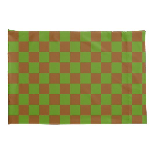 Caramel apple checkered board pattern kussensloop (Achterkant-Rechts)