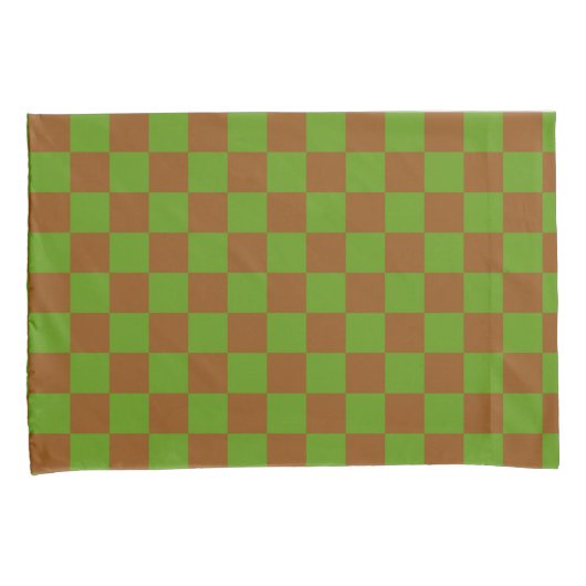 Caramel apple checkered board pattern kussensloop (Voorkant-Rechts)