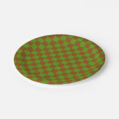 Caramel apple checkered board pattern papieren bordje (Gekanteld)