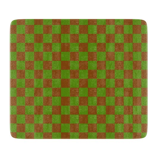 Caramel apple checkered board pattern snijplank (Voorkant)