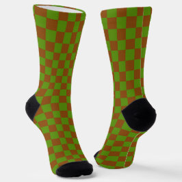 Caramel apple checkered board pattern sokken