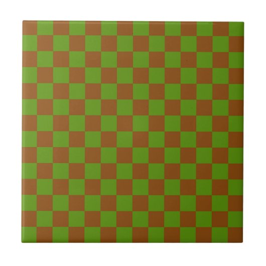 Caramel apple checkered board pattern tegeltje (Voorkant)