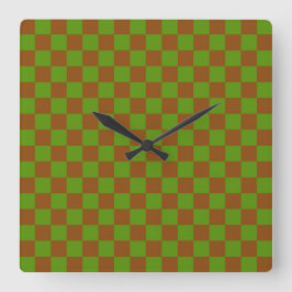 Caramel apple checkered board pattern vierkante klok