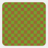 Caramel apple checkered board pattern vierkante sticker (Voorkant)